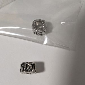 2 Pugster charms. NWT Silvertone Chain design